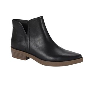 FRYE AND CO. Ilisha Stacked Low Heel Side Zip Black Ankle Boots Size 7